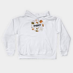 Kawaii Spooky Halloween Doodle Art Kids Hoodie